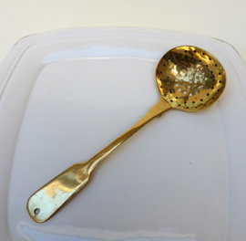 Antique English brass sugar sifter spoon