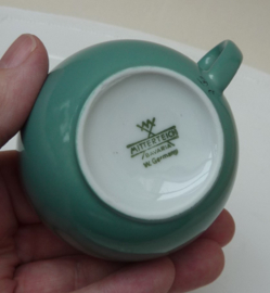 Mitterteich demitasse espresso kop en schotel turquoise met goud