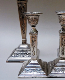 Victorian silver plated candlesticks neo classical style
