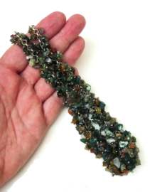 Gemstone necklace with silver clasp