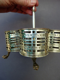 Silver plated holder for cruet set 19th century