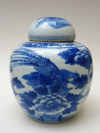 Chinese blauw wit porseleinen gemberpot 19e eeuw