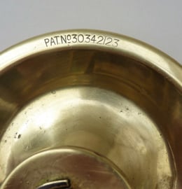 Brass chamberstick with patent number 19th century