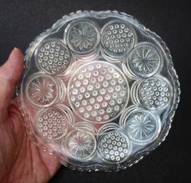 Antique pressed glass dessert side plates