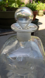 Engraved crystal decanter pinch bottle 19th century