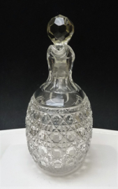 Victorian crystal spirit flagon decanter cane pattern