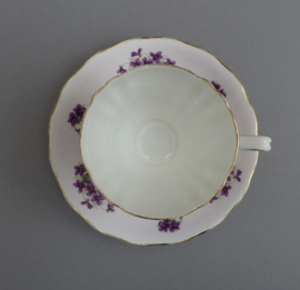 Ridgway Colclough potteries roze bone china theekop en schotel