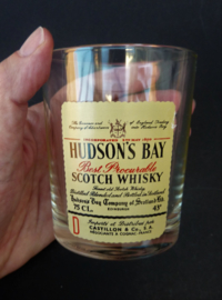 Vintage Hudsons Bay whisky glas