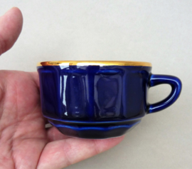 Apilco France cobalt blue and gold petit creme coffee cup 