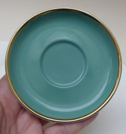 Mitterteich demitasse espresso kop en schotel turquoise met goud