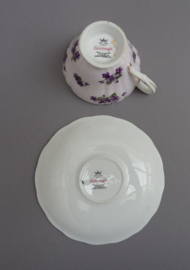 Ridgway Colclough potteries roze bone china theekop en schotel