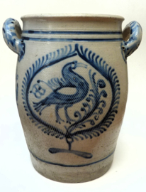 German Westerwald crock with bird early 19th century