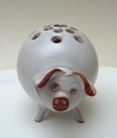 Studio pottery droogbloemsteker Varkentje