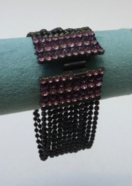Dimitriadis armband met roze strass clip sluiting