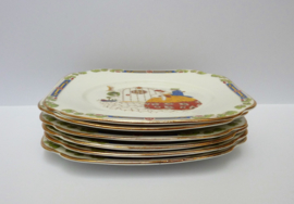Lawleys Norfolk pottery Art Deco side plates