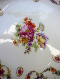 Schumann Dresden Floral garlands cameo reticulated porcelain serving bowl