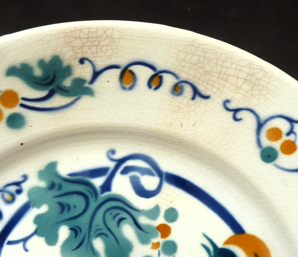 K & G Luneville faience dinner plates Pinsonnet