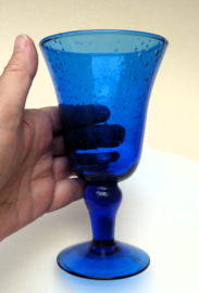 Bubbeltjesglas wijnglas kobaltblauw