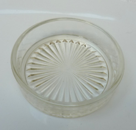 Art Deco verzilverd boterschaaltje met glazen inzet