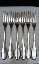 Antique silver plated hotelware Gebr Hepp fish forks Hotel Central The Hague