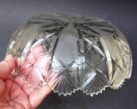 Edwardian strawberry fan cut crystal bowl