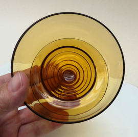 Kristalunie Art Deco amberkleurige ijscoupes Radio
