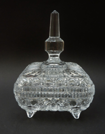 Mid Century led crystal square lidded candy box