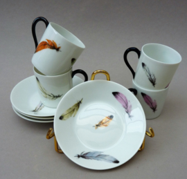 Limoges LC Art Deco lustreware porcelain demitasse espresso cups