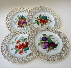 Dresden style porcelain fruit plates