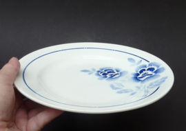 St Amand faience dinerborden kobalblauwe bloem