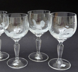 Cristal wine glass hunting scene Klingenbrunn Kristallglas - set of three