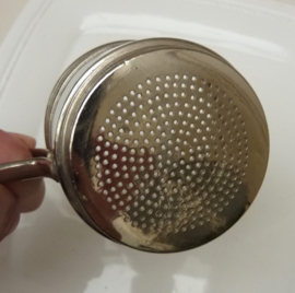 Art Deco white metal drip coffee maker for one