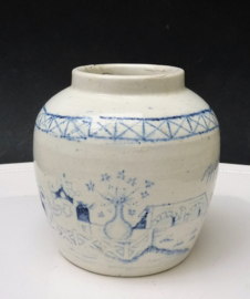 Chinoiserie blue white ginger jar 19th century