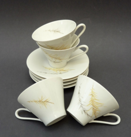 Hutschenreuther Hohenberg Mid Century demitasse kop en schotels