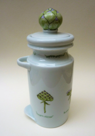 Limoges hand painted porcelain artichoke jar