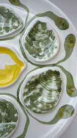 French Mid Century oyster plate MBFA Faience de Pornic