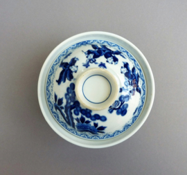 Japanse blauw wit porseleinen Karako rijstkommen met deksel