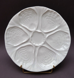 Apilco France whiteware Limoges porcelain oyster plate