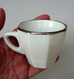 Apilco bistroware demitasse espresso cup with saucer in white and silver