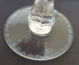 Bohemian ruby red flower engraved wine glasses