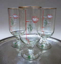 Mid Century Portland Glass Irish Coffee glazen set