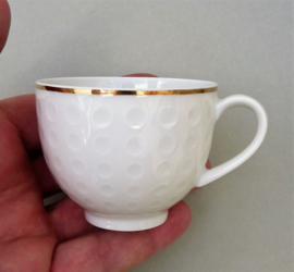 Arzberg Heinrich Loffelhardt vorm 2375 Golfbal demitasse kop en schotel wit met gouden bies