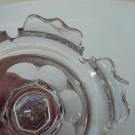 A pair of Biedermeier accolade cut glass salt cellars