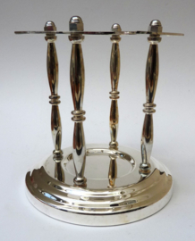 Verzilverde caddy voor port fles en glazen