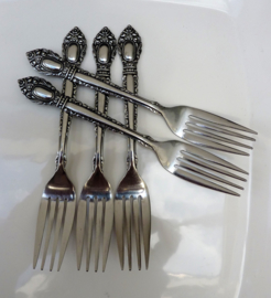 Vintage stainless steel dessert forks Victorian style German Model
