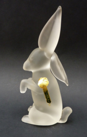 Stelvia Empoli frosted art glass figurine of a hare