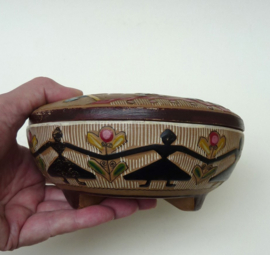Folk Art terracotta lidded box