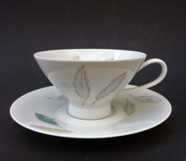 Rosenthal KC Grann Mid Century Modern Atomic Leaf tea cup with saucer
