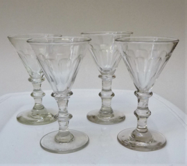 Transparant port wine glasses early 19th century