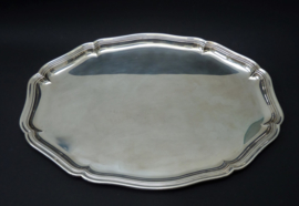 Dutch Zilfa Pleet contoured silver plated serving tray